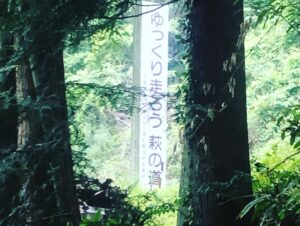 ゆっくり走ろう萩の道の看板